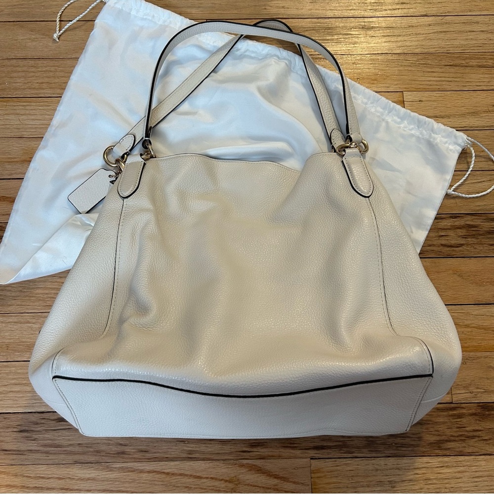 Cream Coach Hallie Handbag - Picture 12 of 14